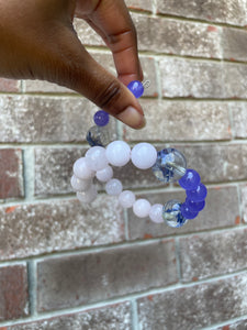 Rose Quartz and Amethyst Wrap Bracelet