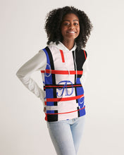 Load image into Gallery viewer, Blue and Red Abstract logo Hoodie Women's Hoodie