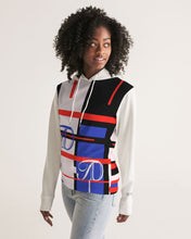 Load image into Gallery viewer, Blue and Red Abstract logo Hoodie Women's Hoodie
