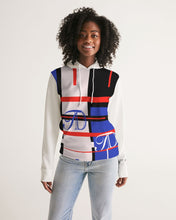 Load image into Gallery viewer, Blue and Red Abstract logo Hoodie Women's Hoodie