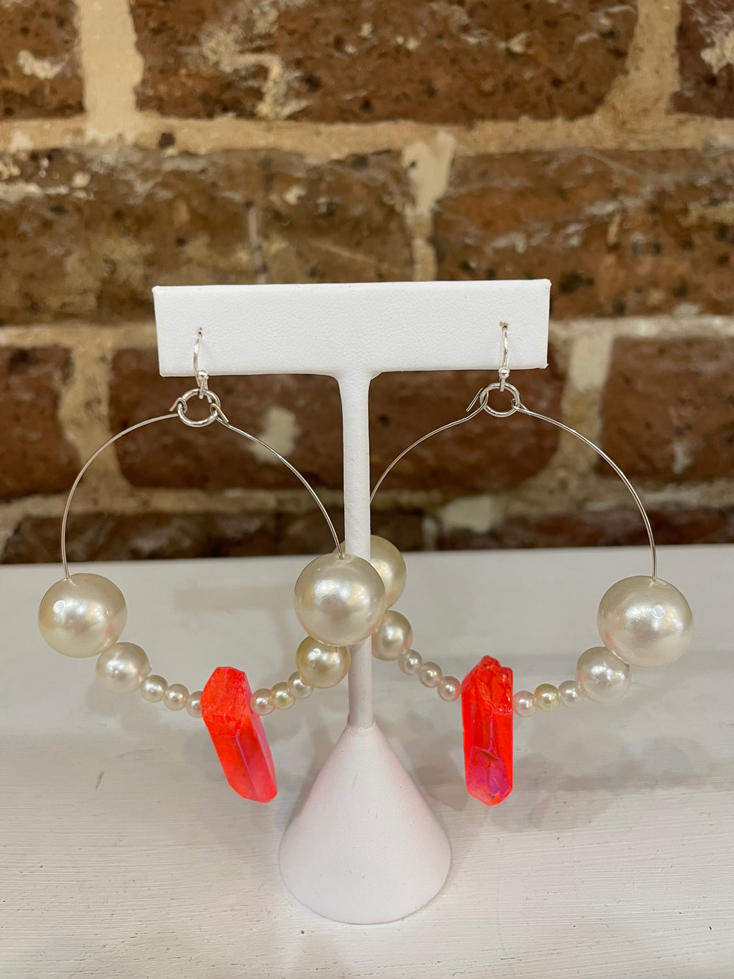 Pearl Gem Hoops